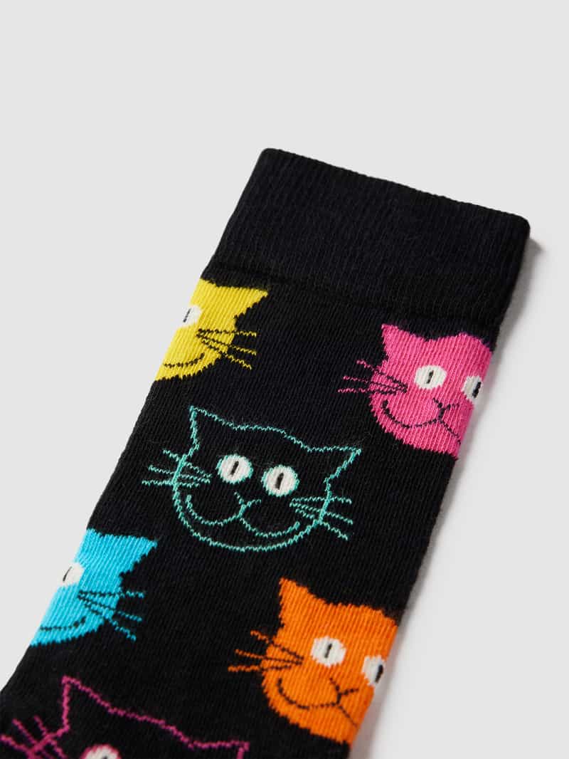 Happy Socks Sokken met all-over motief model 'CAT'