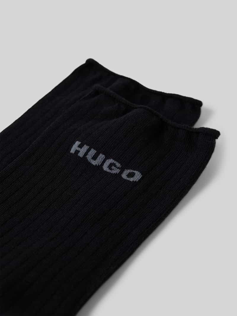 HUGO Sokken met labeldetail in een set van 2 paar