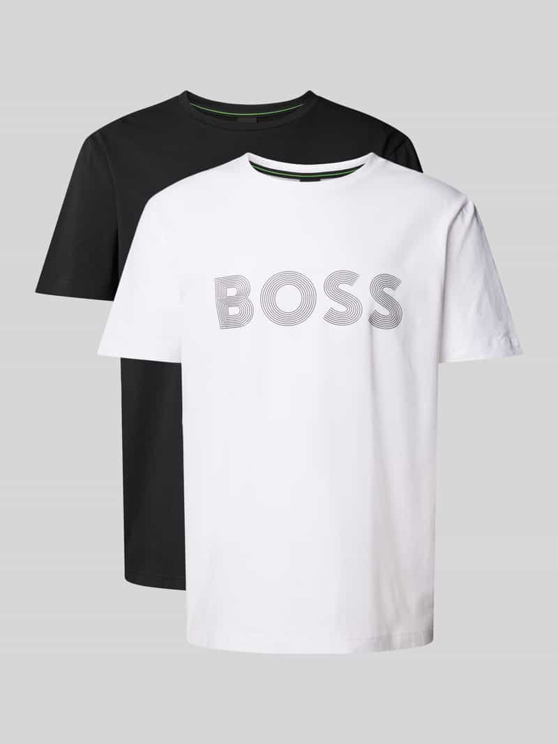 BOSS Green Regular fit T-shirt van katoenmix in een set van 2 stuks