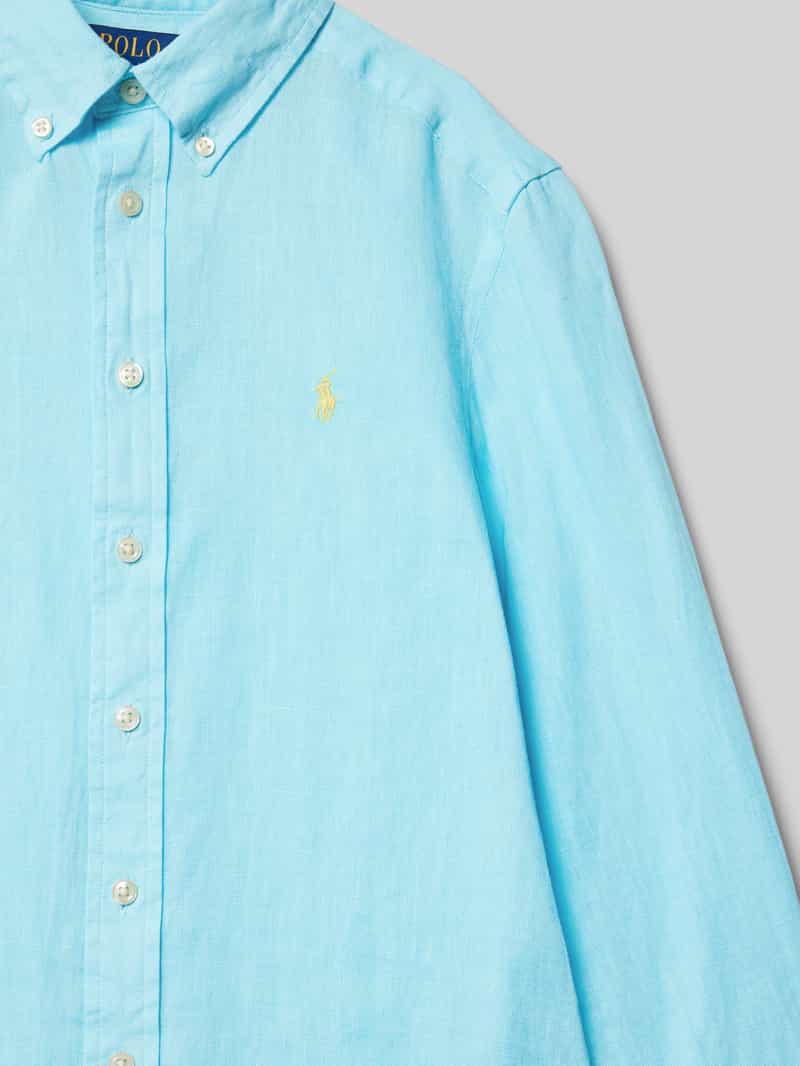 Polo Ralph Lauren Teens Regular fit linnen overhemd met button-downkraag