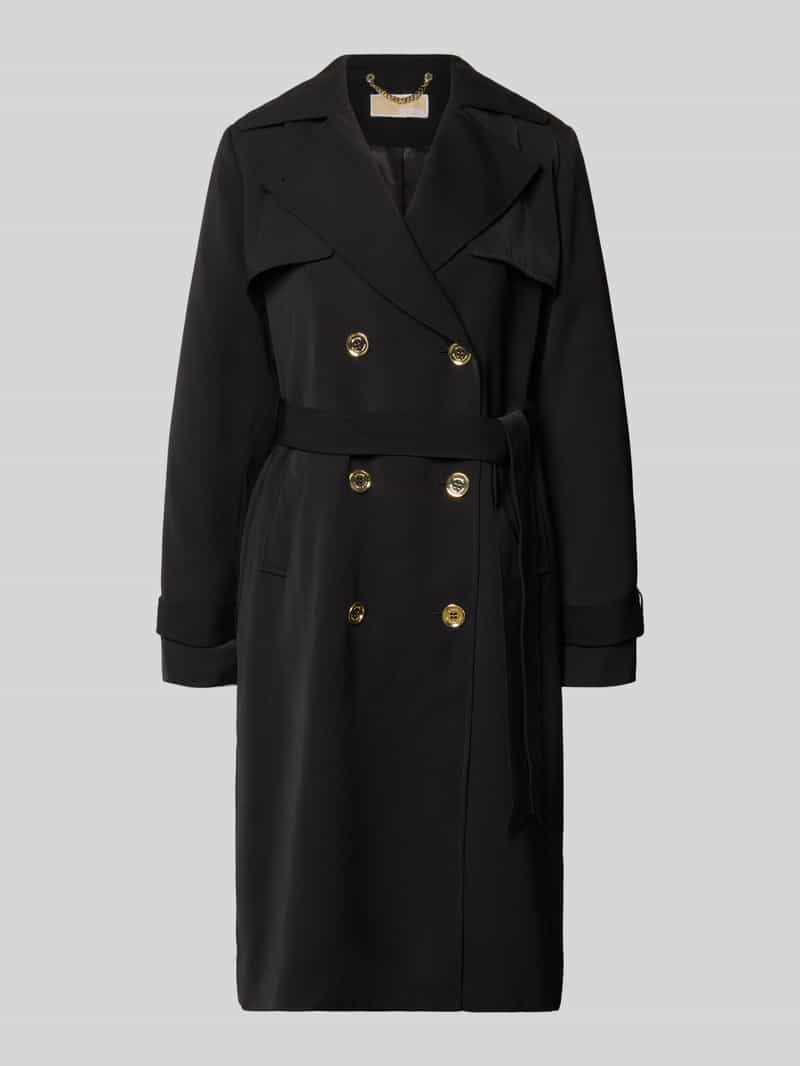 Dubbelrijige trenchcoat met strikceintuur