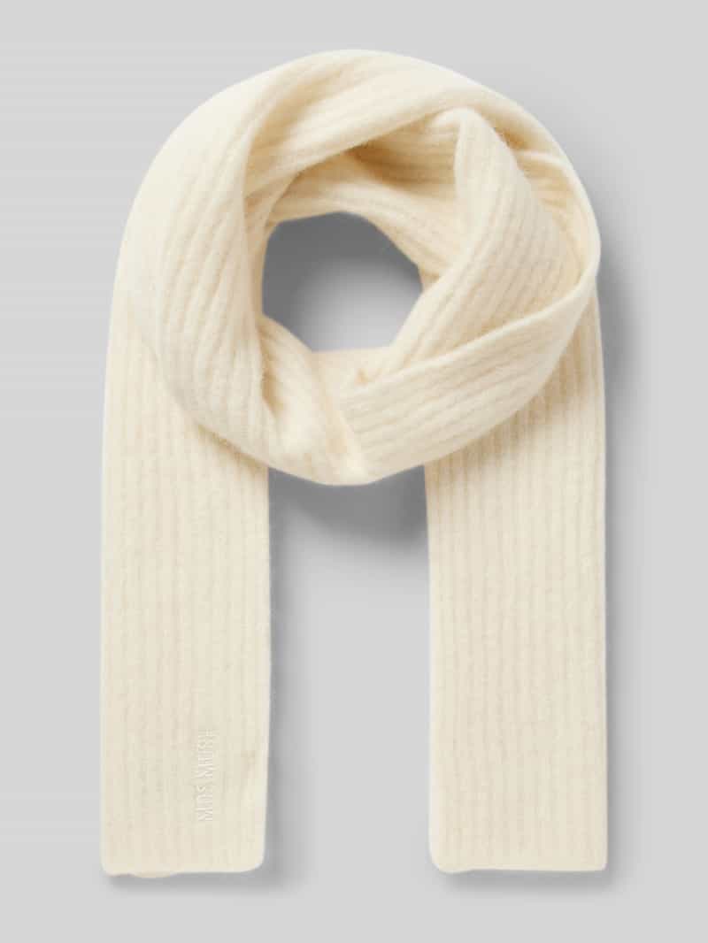 MOS MOSH Sjaal van wolmix met labelstitching model 'Lora'