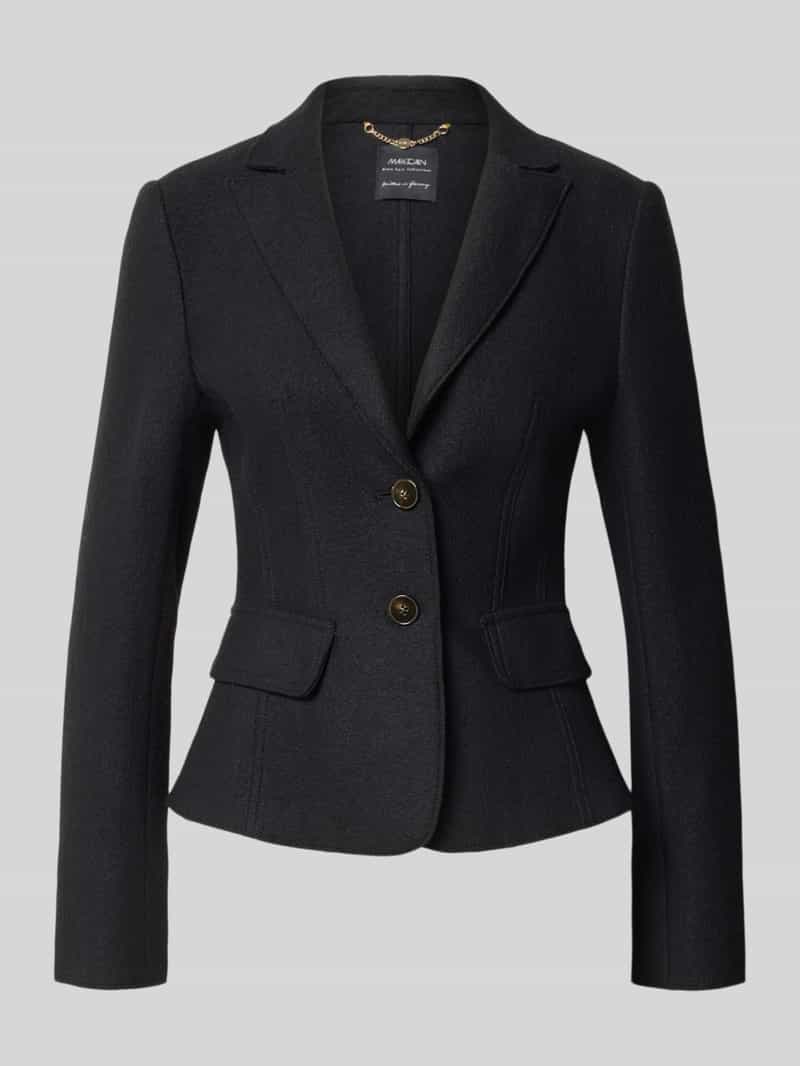 Marc Cain Slim fit blazer van scheerwol met klepzakken