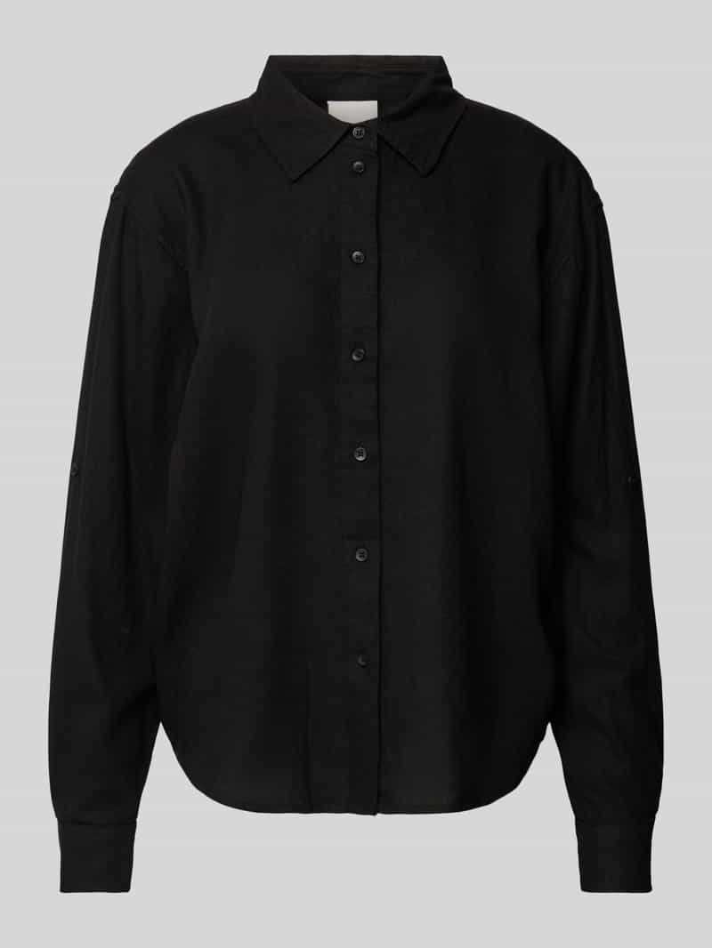 Ichi Linnen blouse met platte kraag model 'Lino'
