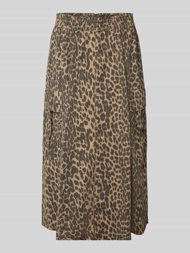 MOS MOSH Midirok met dierenprint en cargozakken