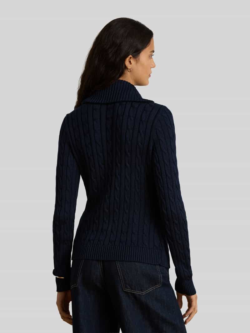 Lauren Ralph Lauren Regular fit pullover van mix van katoen en viscose marineblauw, foto 2