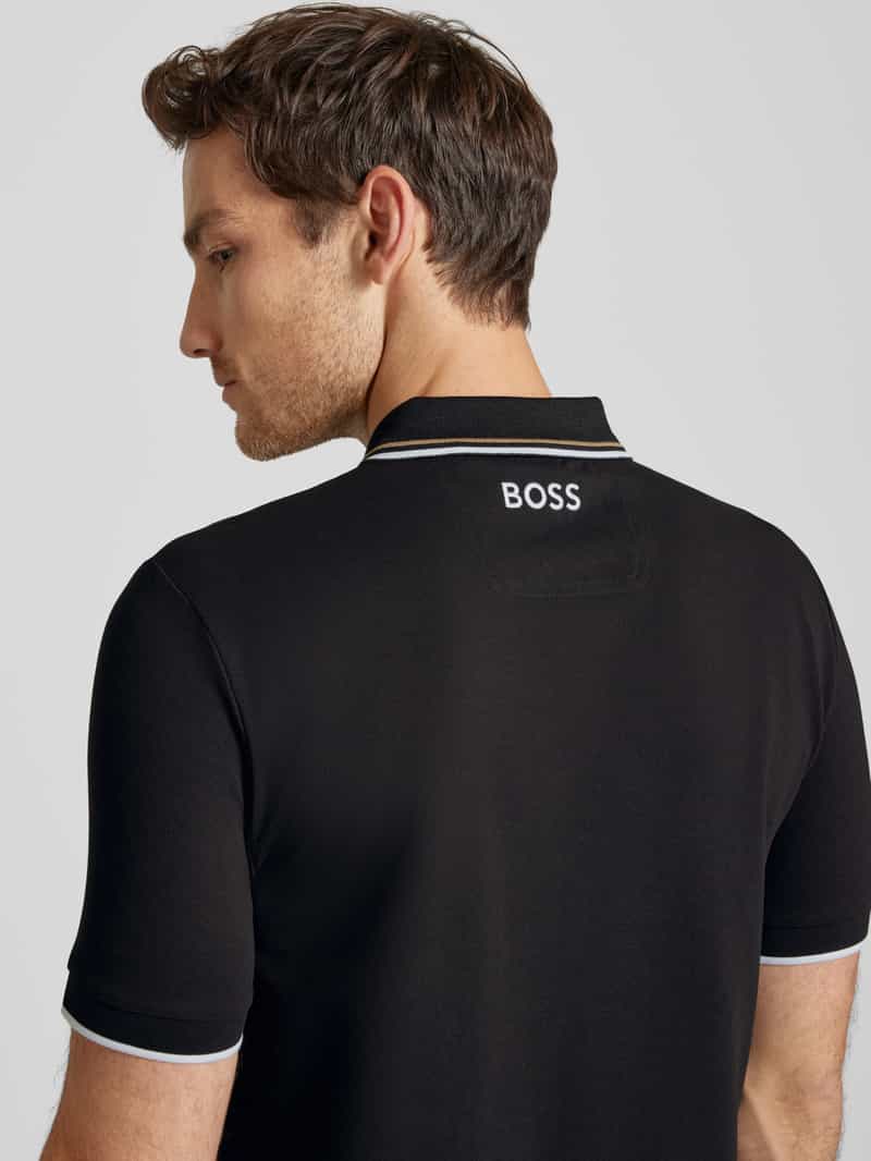 BOSS Green Regular fit poloshirt met labelstitching model 'Paddy'