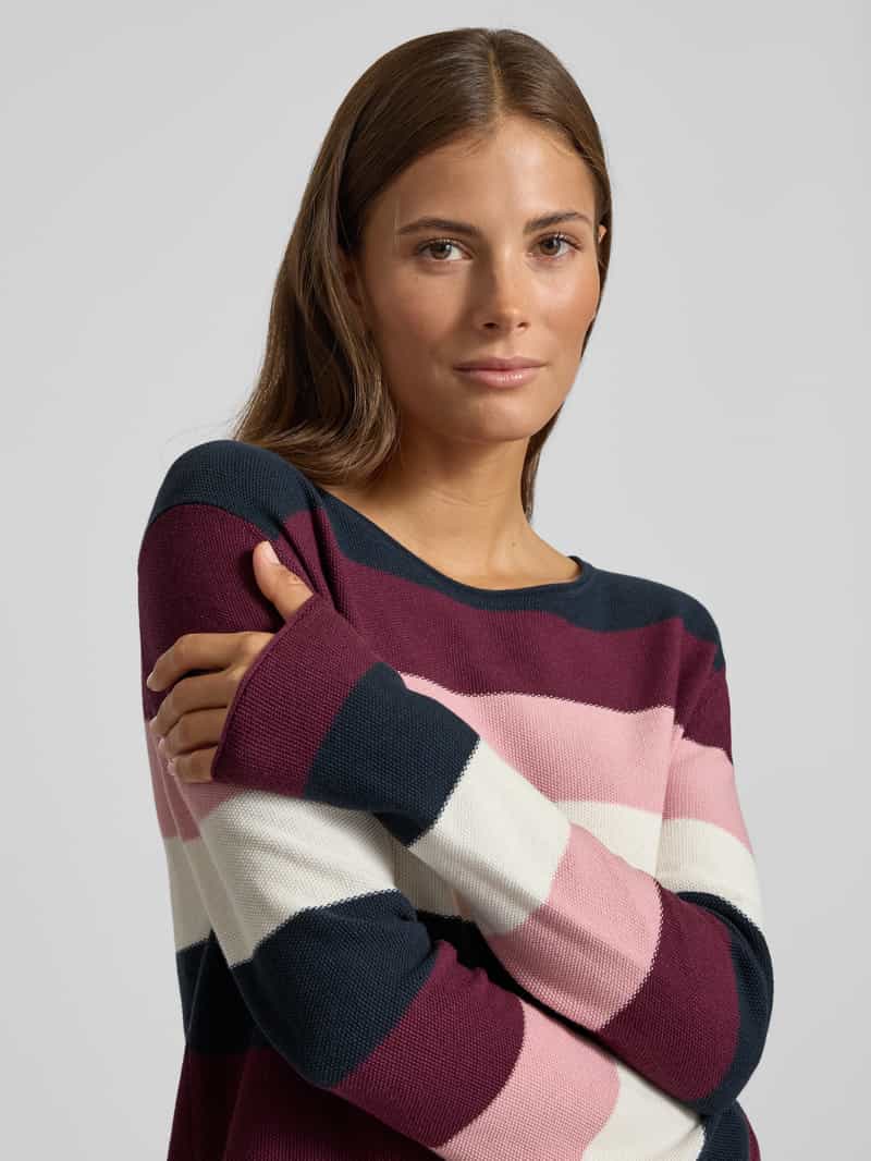 Tom Tailor Regular fit gebreide pullover van een mix van katoen en viscose