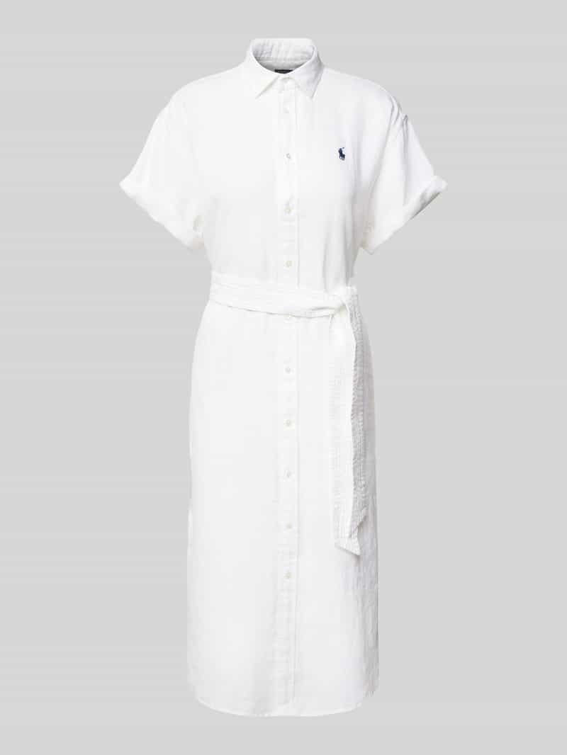 Polo Ralph Lauren Linnen jurk met logostitching