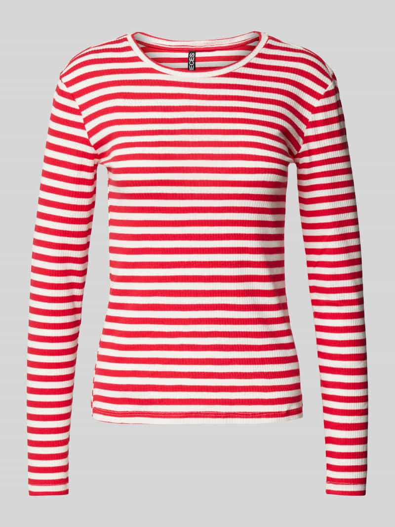 Pieces Slim fit shirt met lange mouwen van biologische katoenmix model 'RUKA'