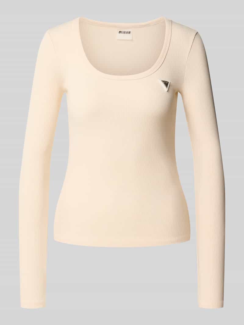 Shirt met lange mouwen in riblook model 'COLETTE'