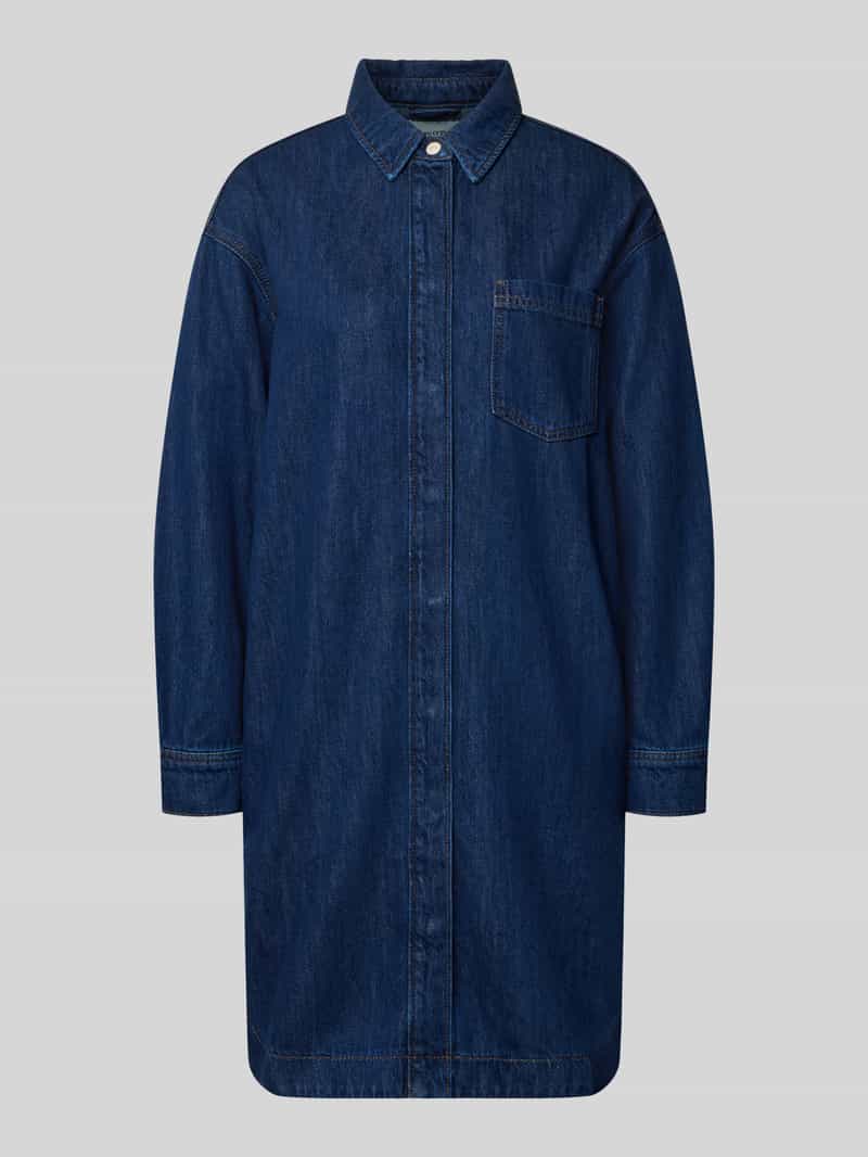 Losvallende denimjurk van katoen- en viscosemix