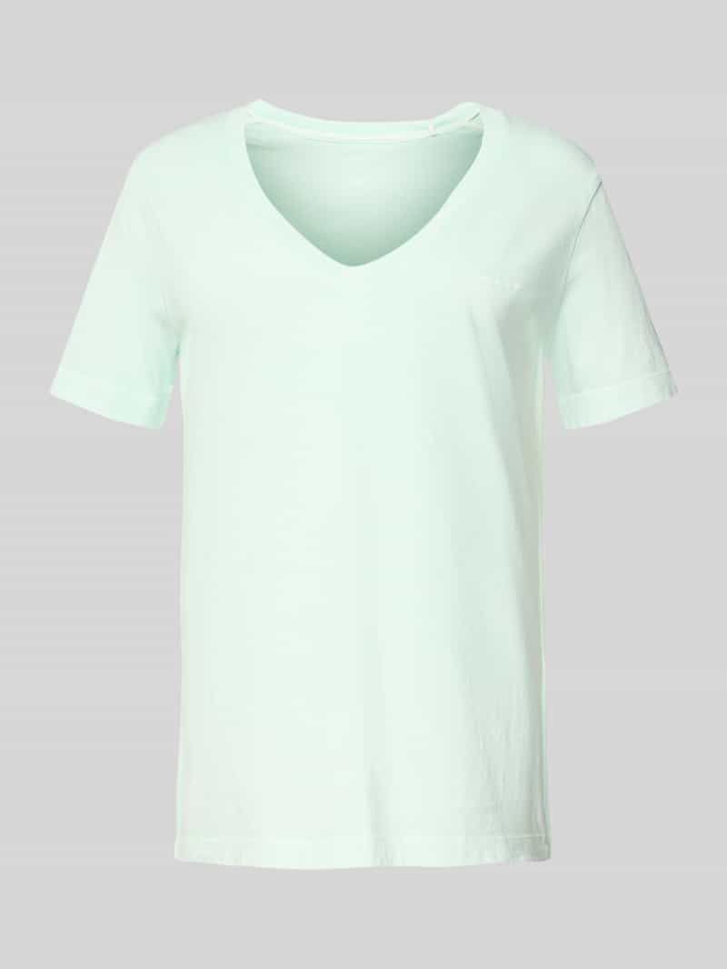 Gant T-shirt met geribde V-hals
