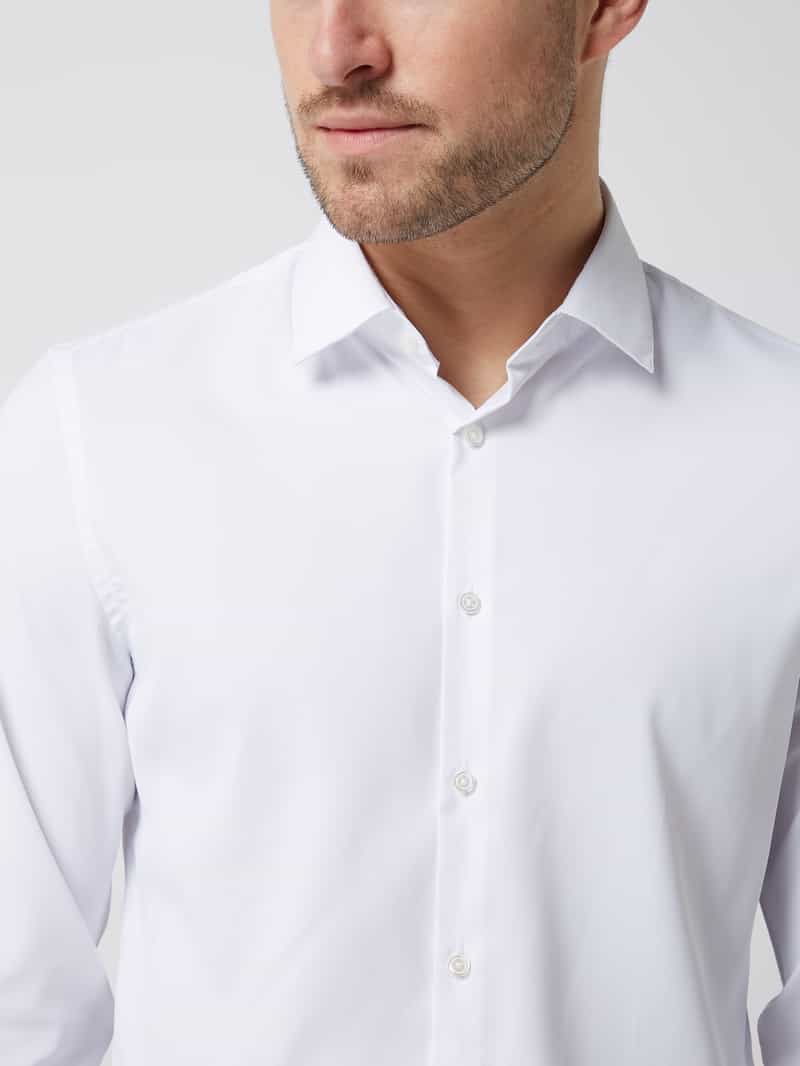 Jake*s Slim fit zakelijk overhemd met stretch en extra lange mouwen