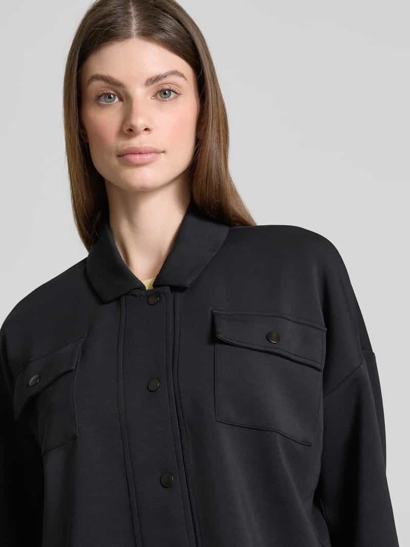 Christian Berg Woman Sweatjack met platte kraag en borstzakken