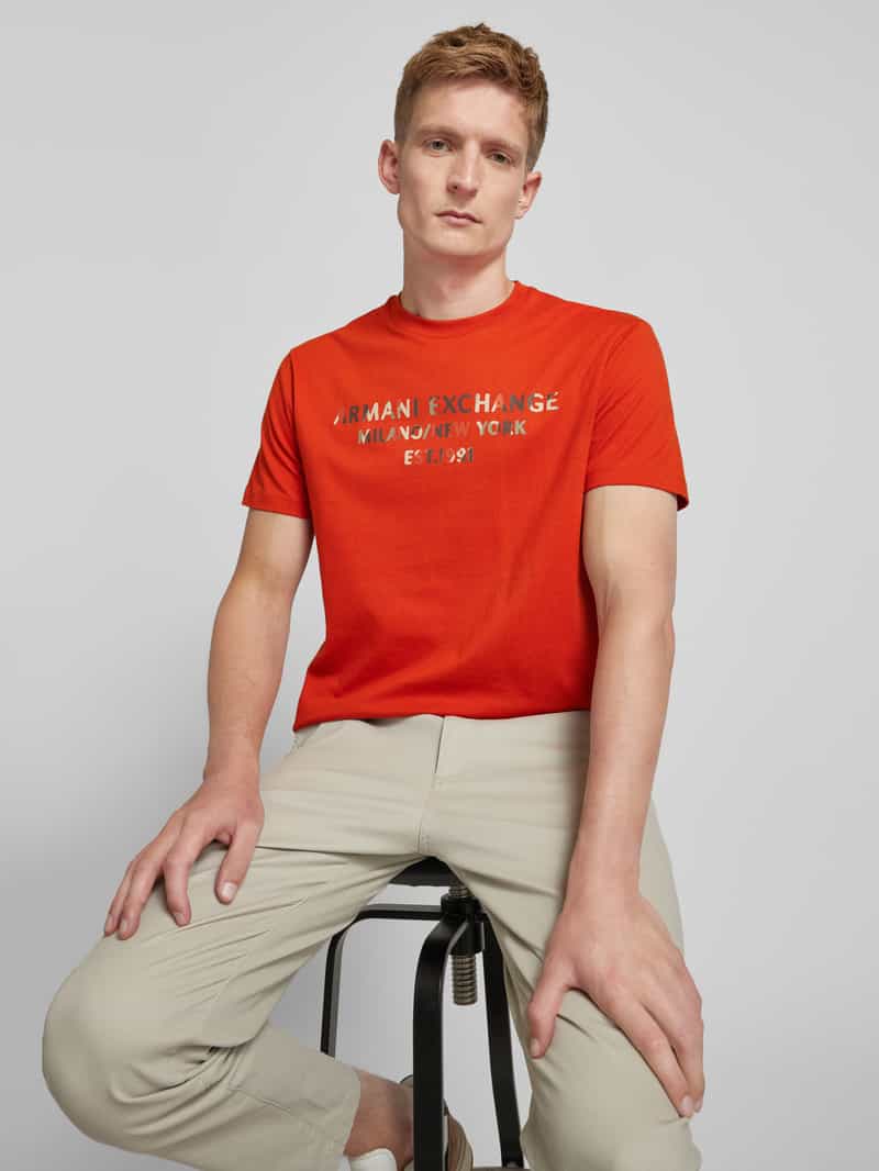 Armani Exchange T-shirt met labelprint