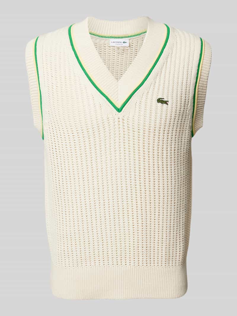 Lacoste Gebreide spencer met logobadge