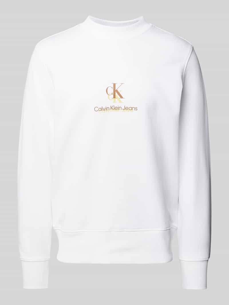 Calvin Klein Jeans Sweatshirt van puur katoen met opstaande kraag