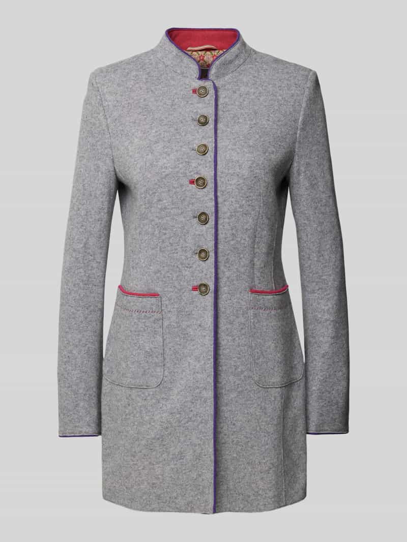 Regular fit lange blazer van wolmix