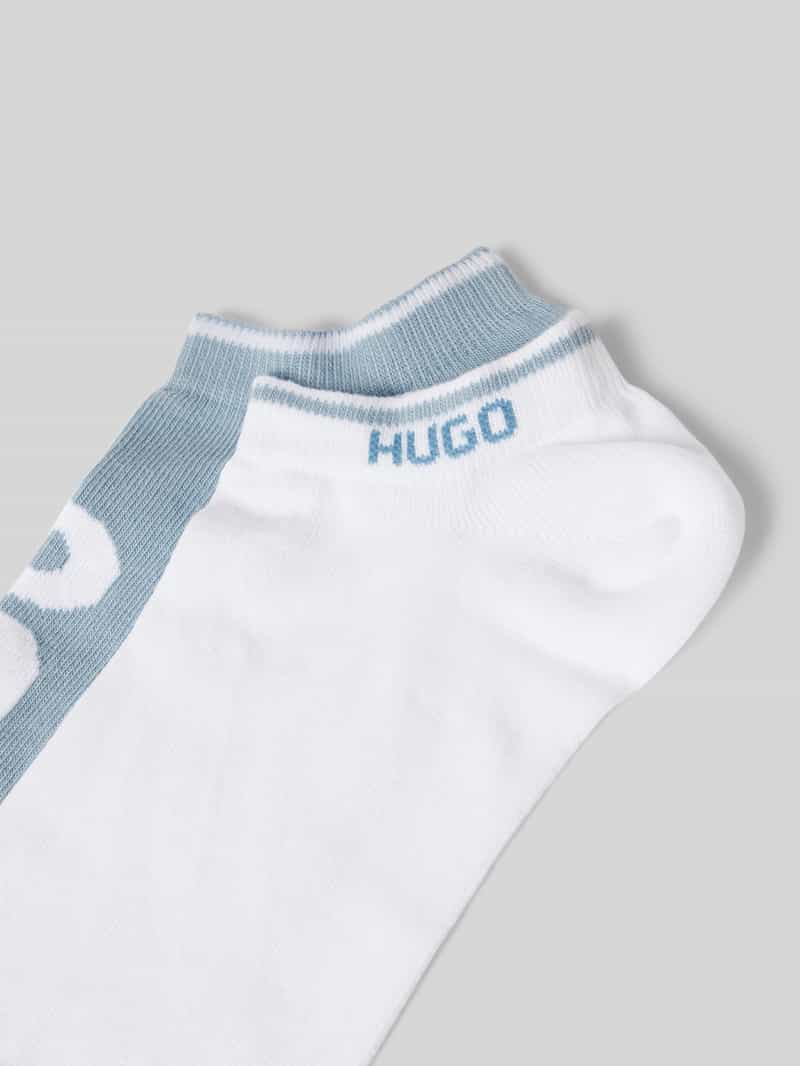 HUGO Sneakersokken met labeldetail in een set van 2 paar