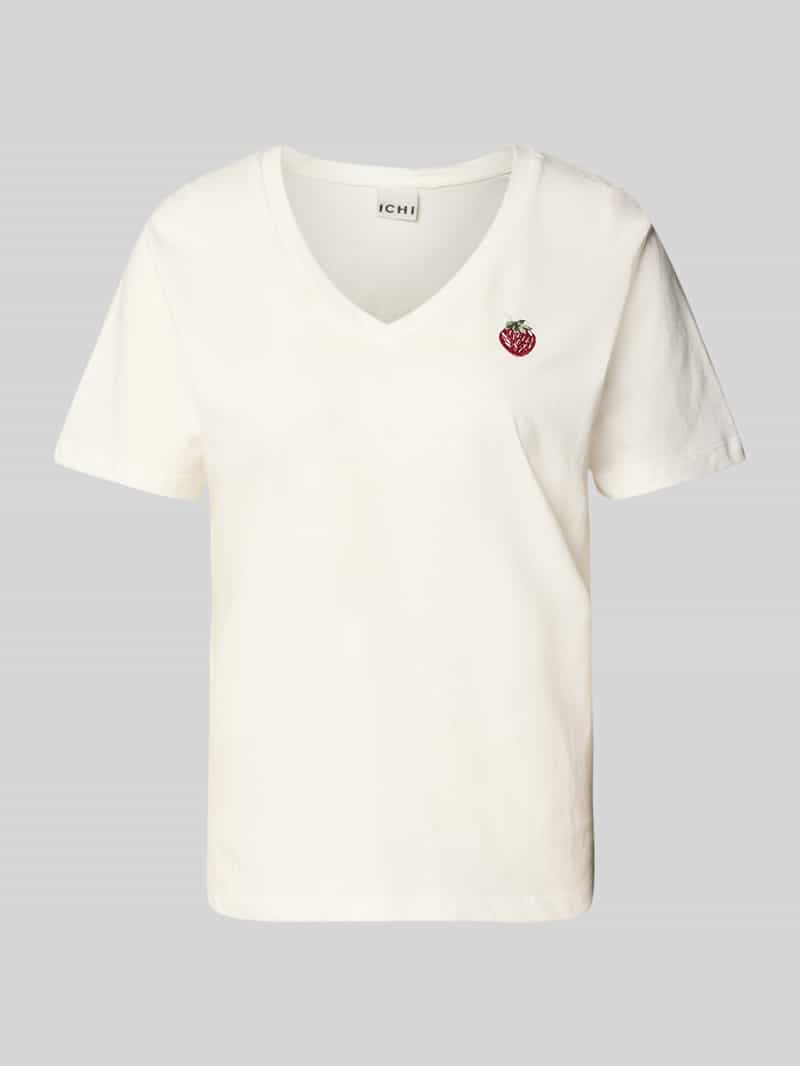 Ichi T-shirt met motiefstitching model 'KENNEDY'