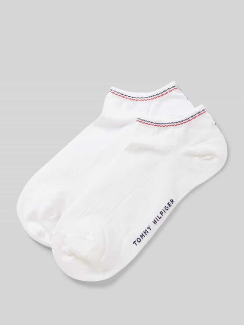 Tommy Hilfiger Sneakersokken met labelprint in een set van 2 paar