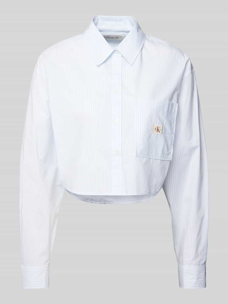 Calvin Klein Jeans Korte overhemdblouse met labelpatch