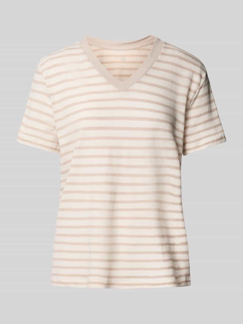 Schiesser T-shirt met geribde V-hals