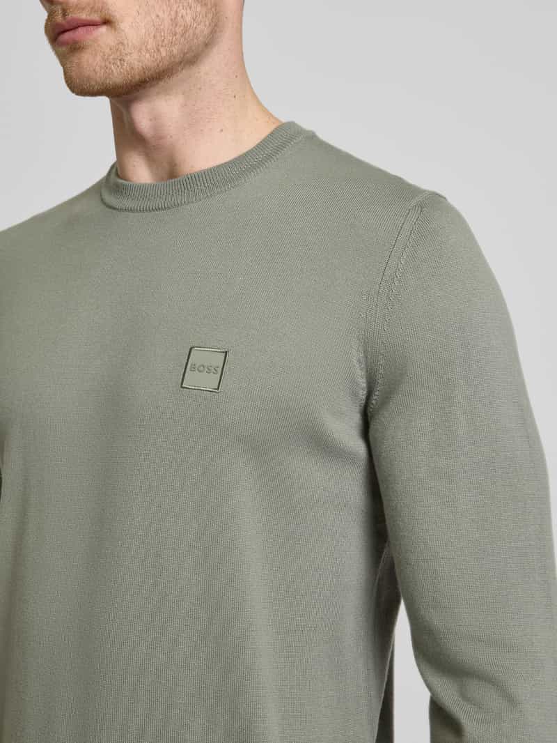 Boss Orange Gebreide pullover met labelprint model 'Kanovano'