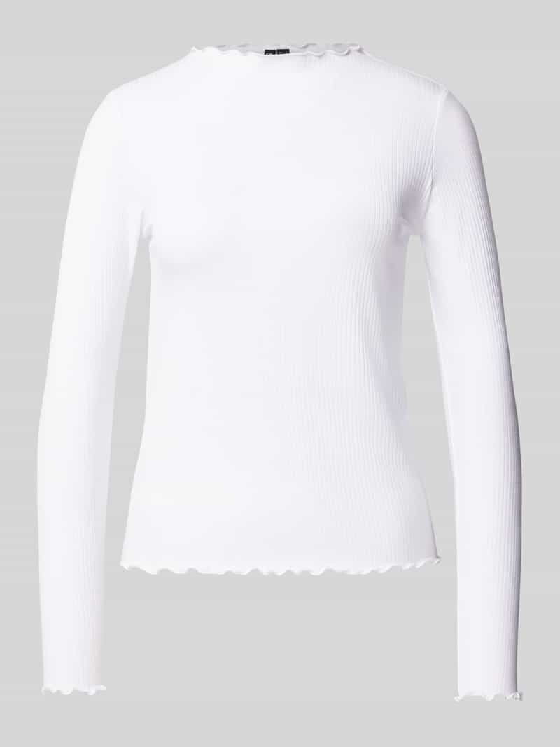 Pieces Regular fit shirt met lange mouwen en zoom met ruches model 'NICCA'