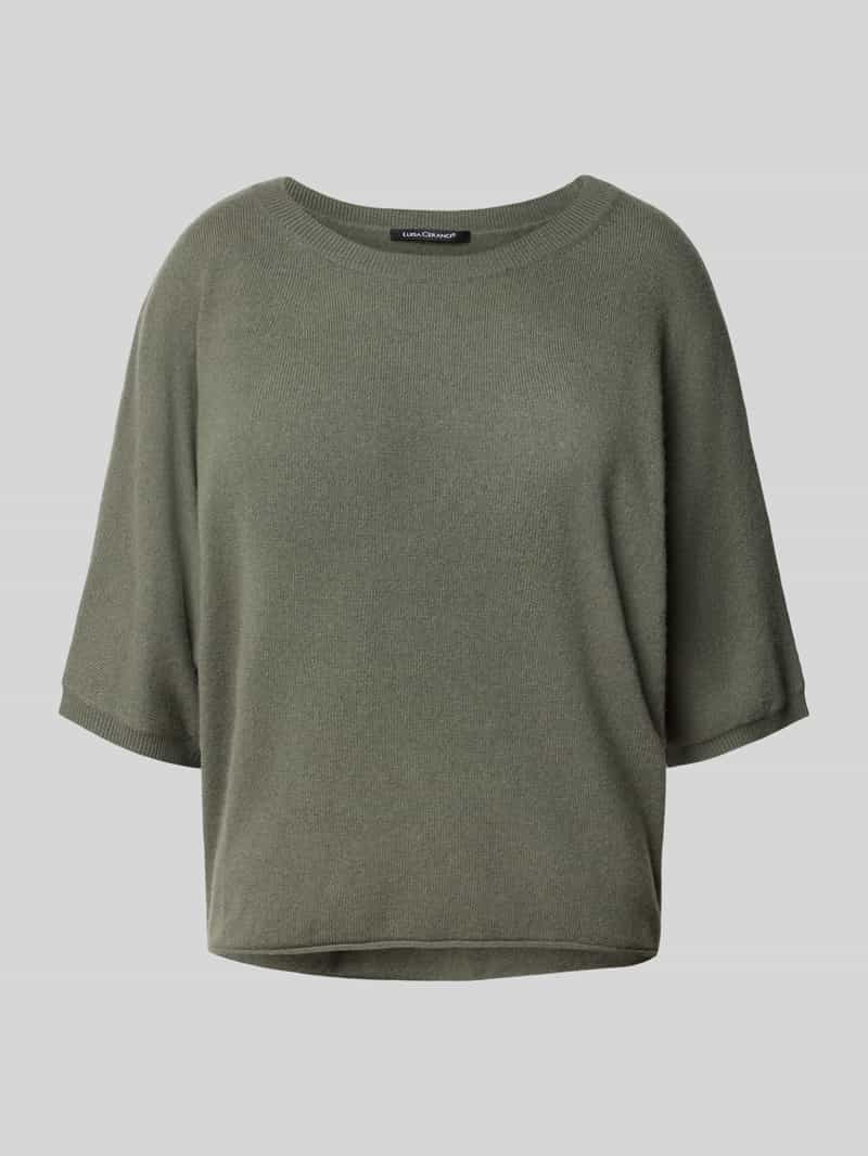 LUISA CERANO Loose fit gebreide pullover van een mix van wol en kasjmier