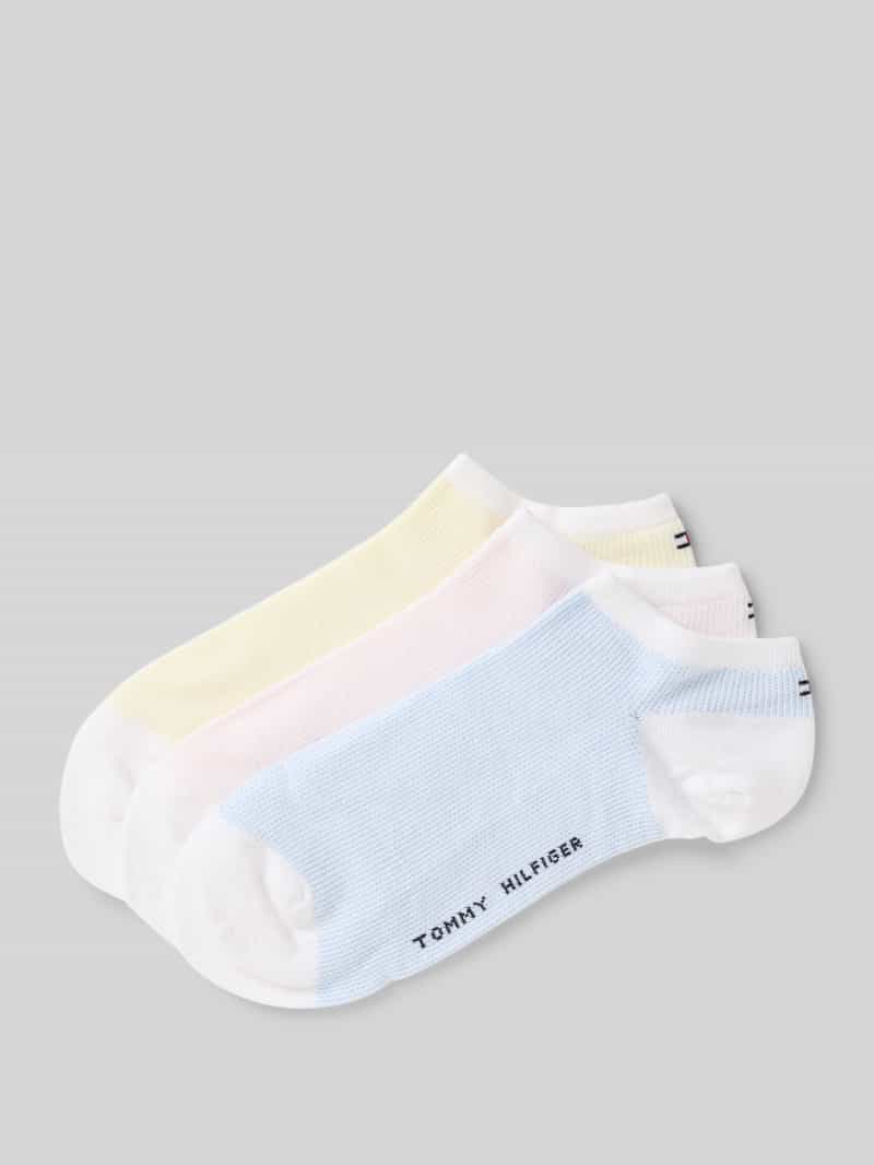 Tommy Hilfiger Sneakersokken met labelprint in een set van 3 paar
