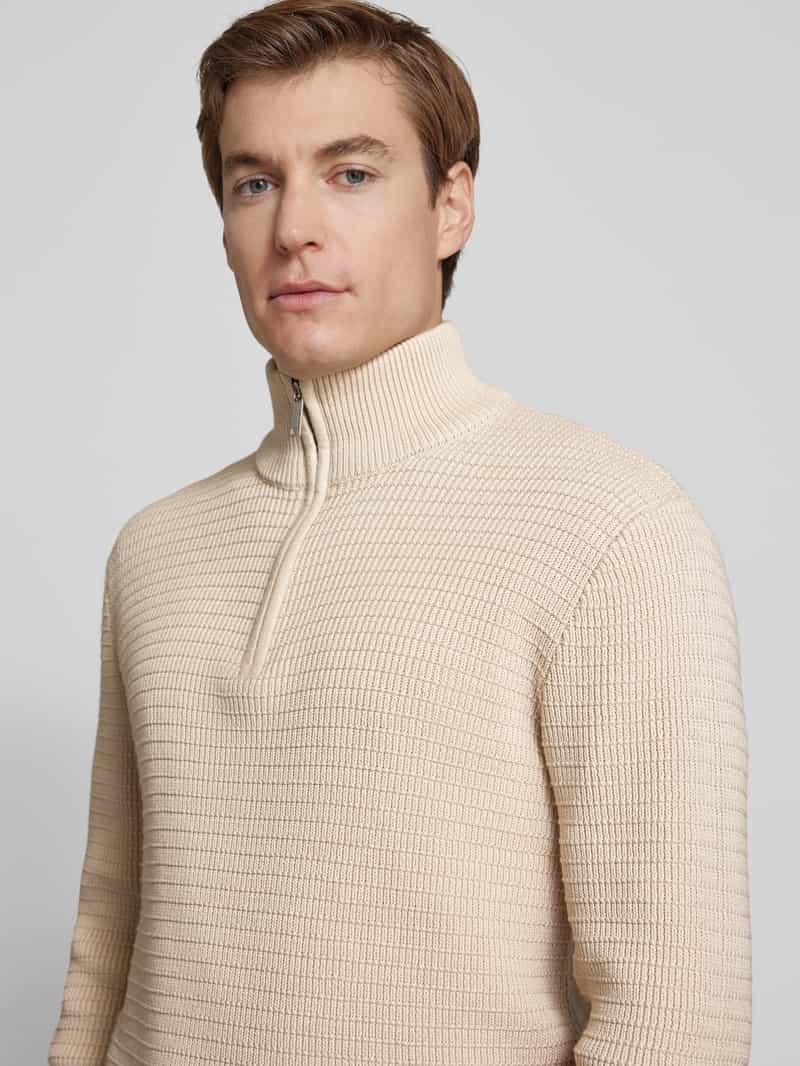 Selected Homme Gebreide pullover met opstaande kraag model 'THEO'