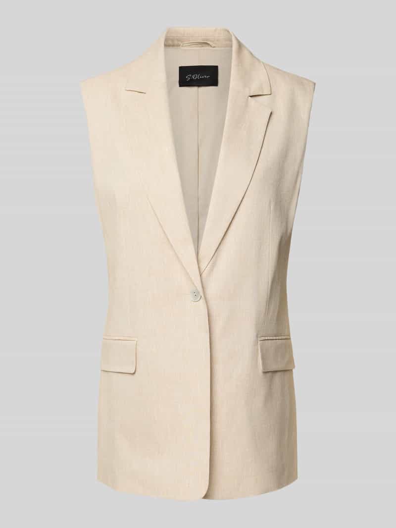 s.Oliver BLACK LABEL Relaxed fit gilet van katoenmix met linnen