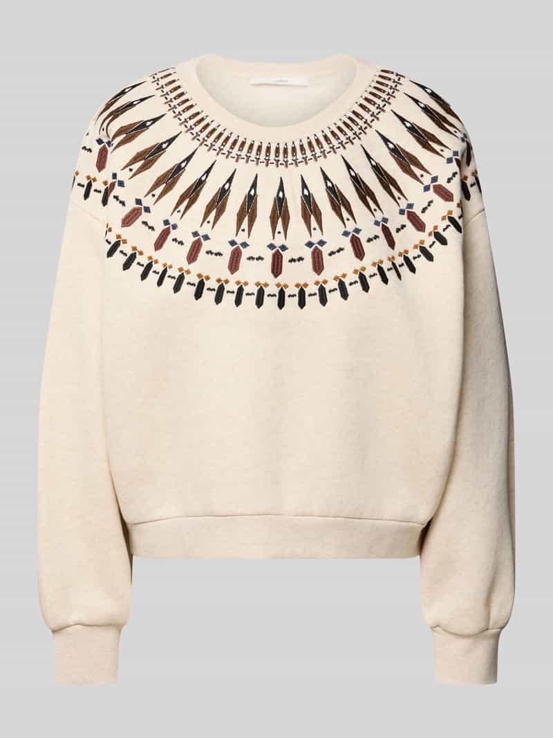 LANIUS Sweatshirt met stitchings en ronde hals