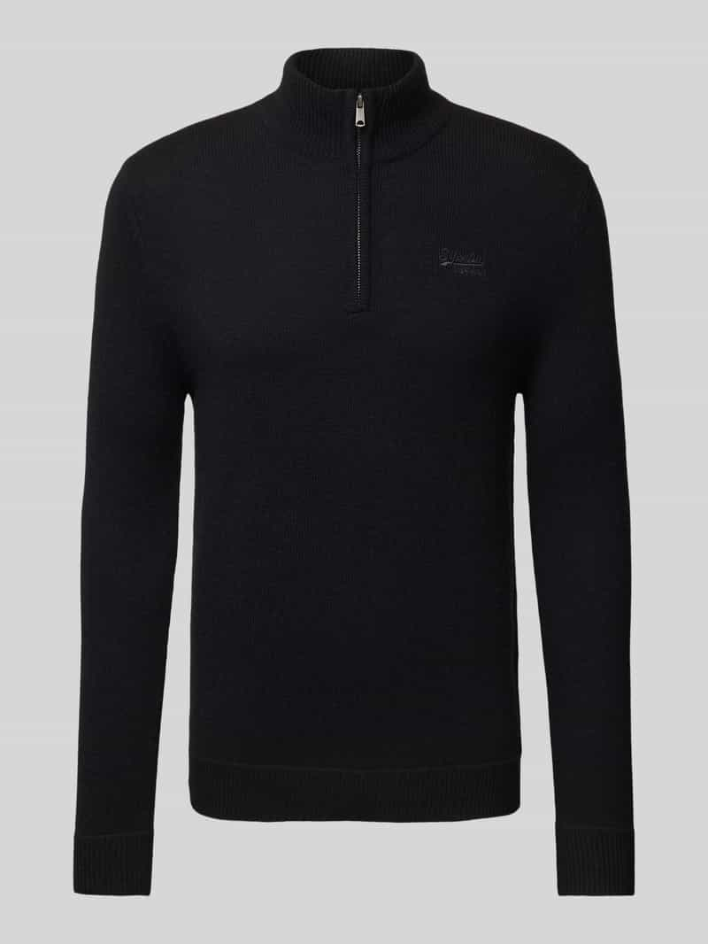 Superdry Gebreide pullover met opstaande kraag