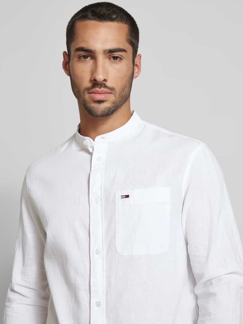 Tommy Jeans Vrijetijdsoverhemd in effen design met labelstitching