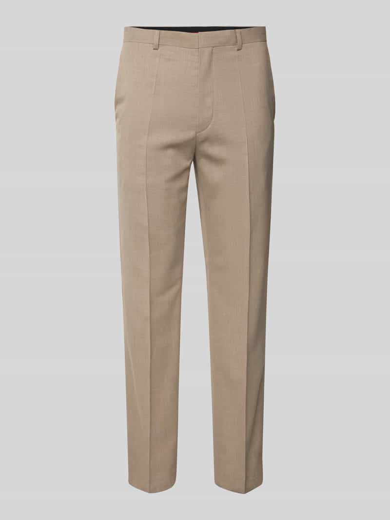 HUGO Pantalon van viscose met persplooien model 'Hesten'