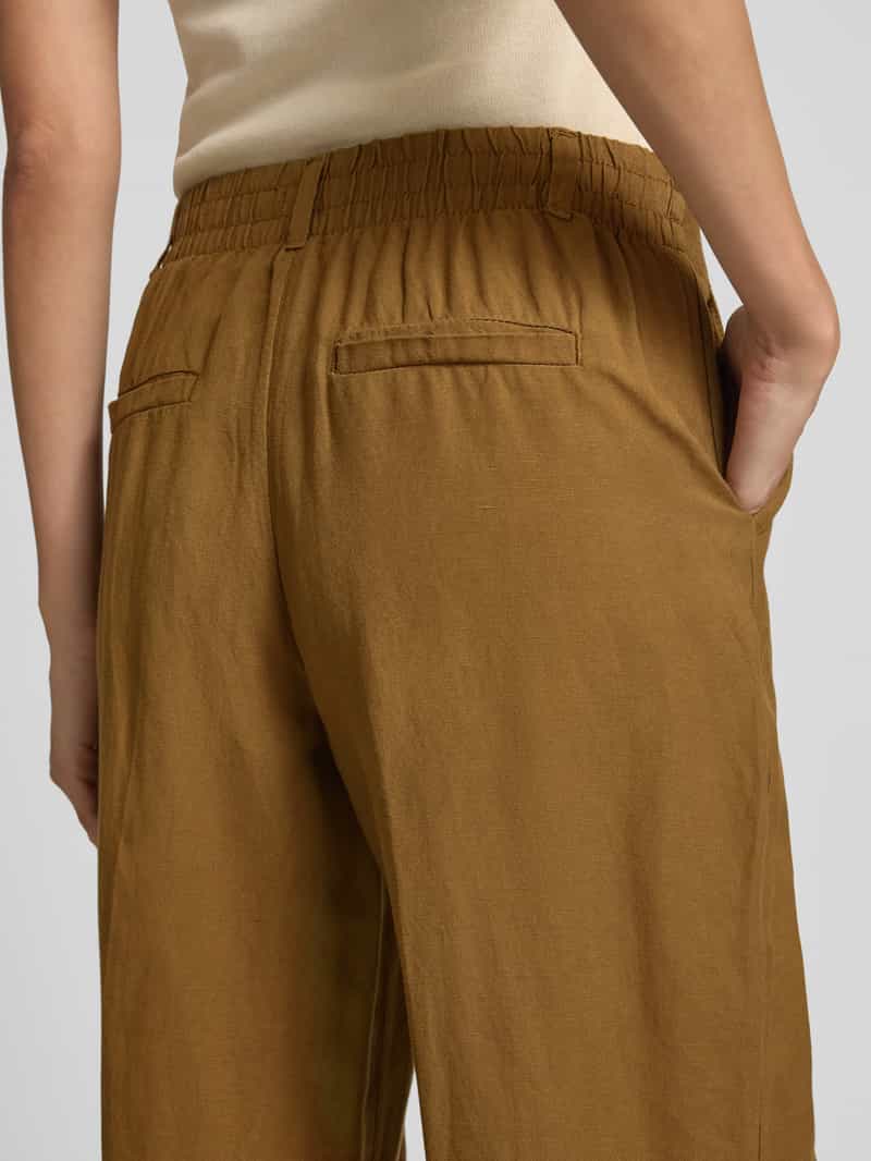 Tom Tailor Loose fit wijde broek van een mix van linnen en viscose