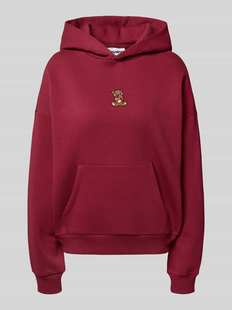 Review Oversized hoodie met motiefstitching