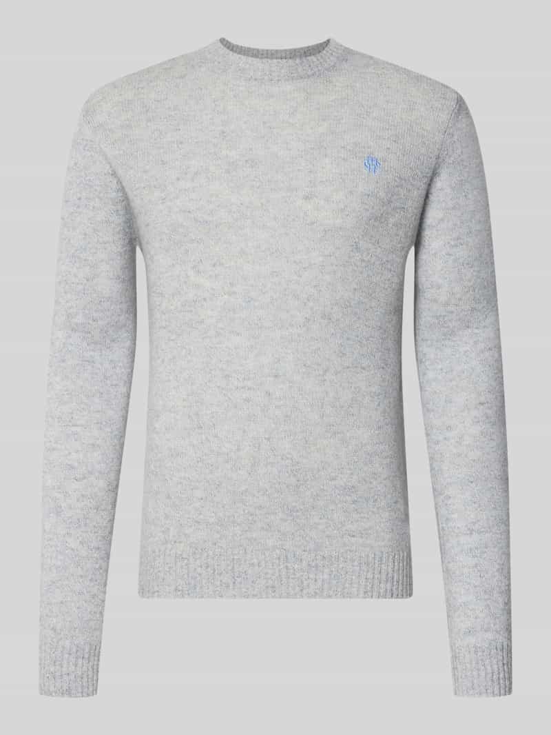 MCNEAL Slim fit gebreide pullover van pure wol met labelstitching