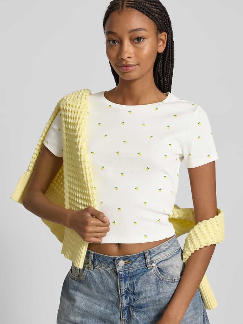 Only Regular fit T-shirt in riblook model 'FENJA LIFE'