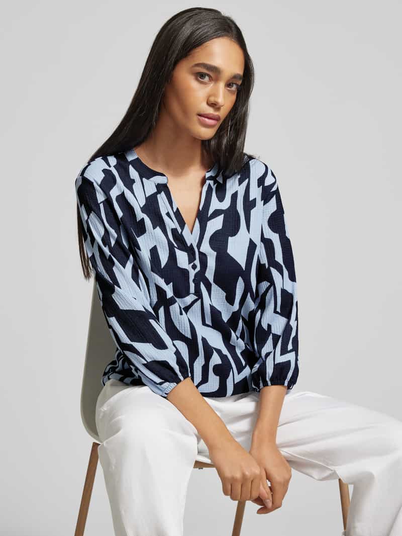s.Oliver RED LABEL Loose fit blouseshirt met crêpestructuur en 3 4-mouwen