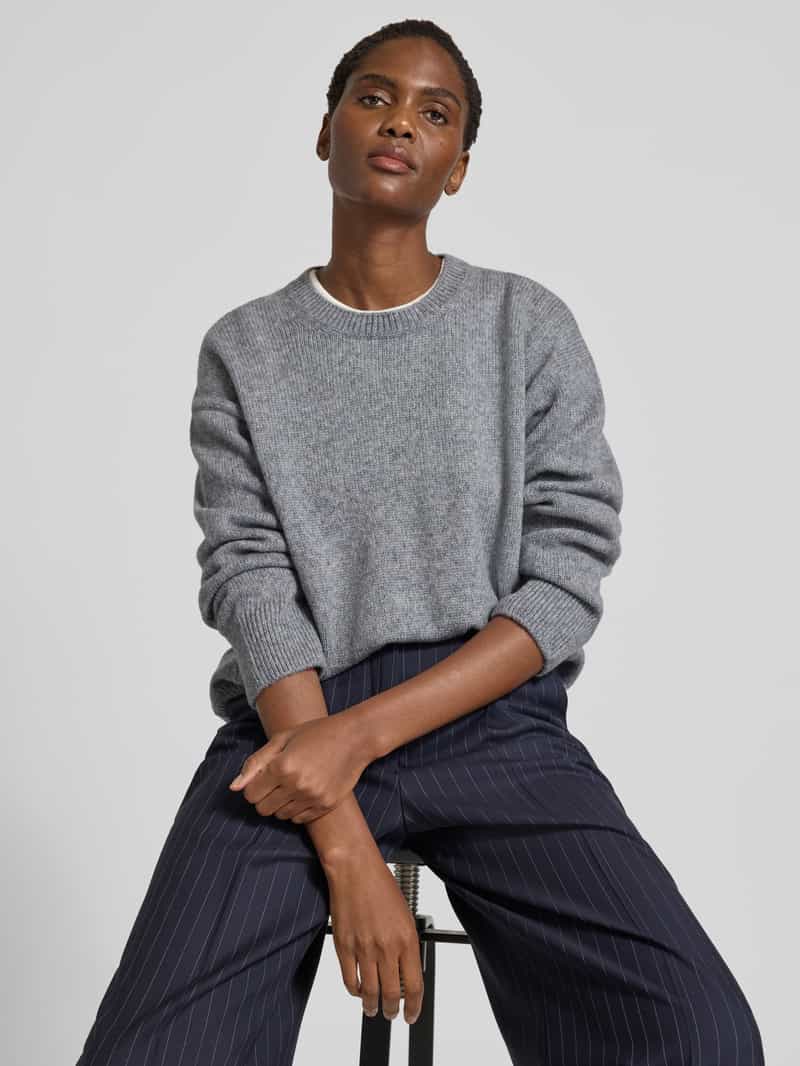 Marc O'Polo Loose fit gebreide pullover van scheerwolmix