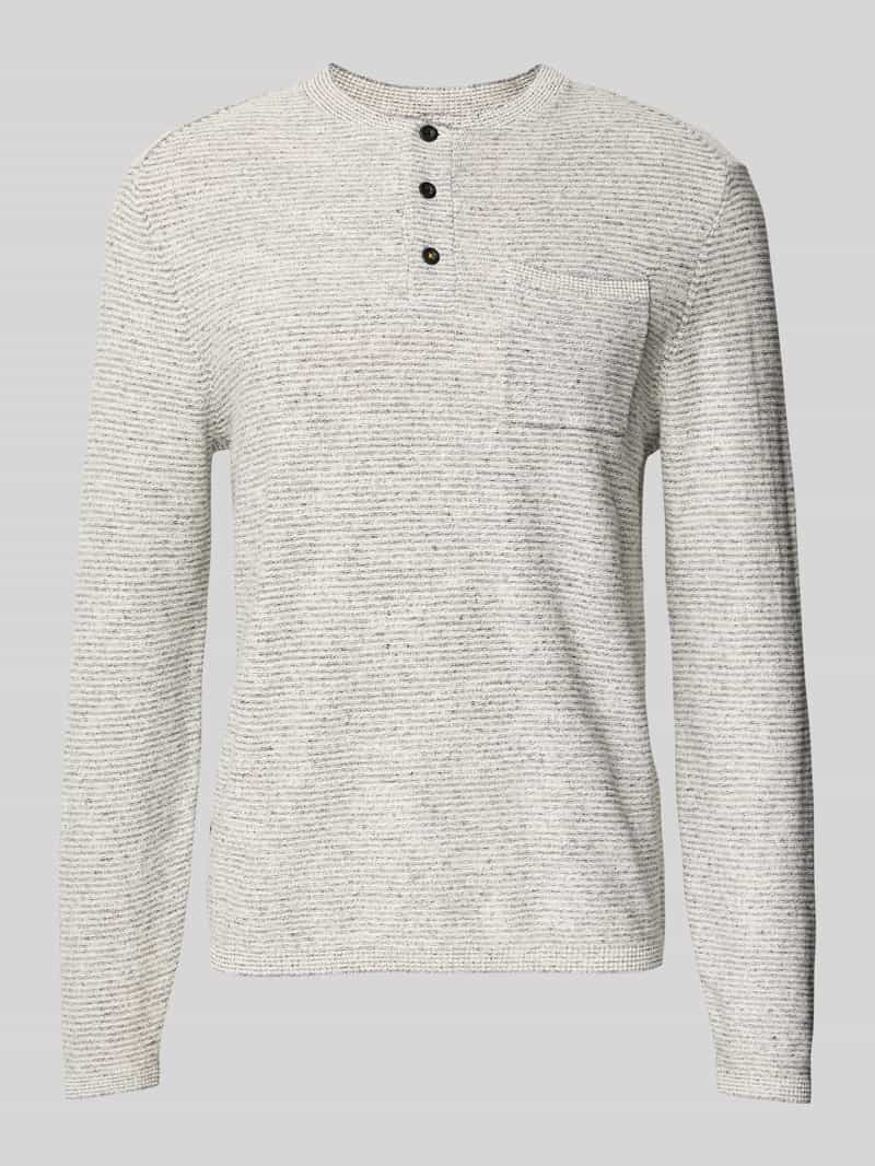 camel active Gebreide pullover met borstzak model 'Henley'
