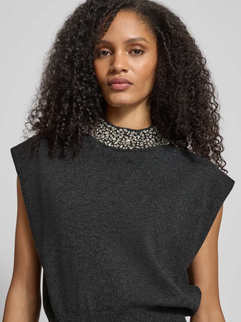 Gestuz Gebreid jack met opstaande kraag model 'manzi'