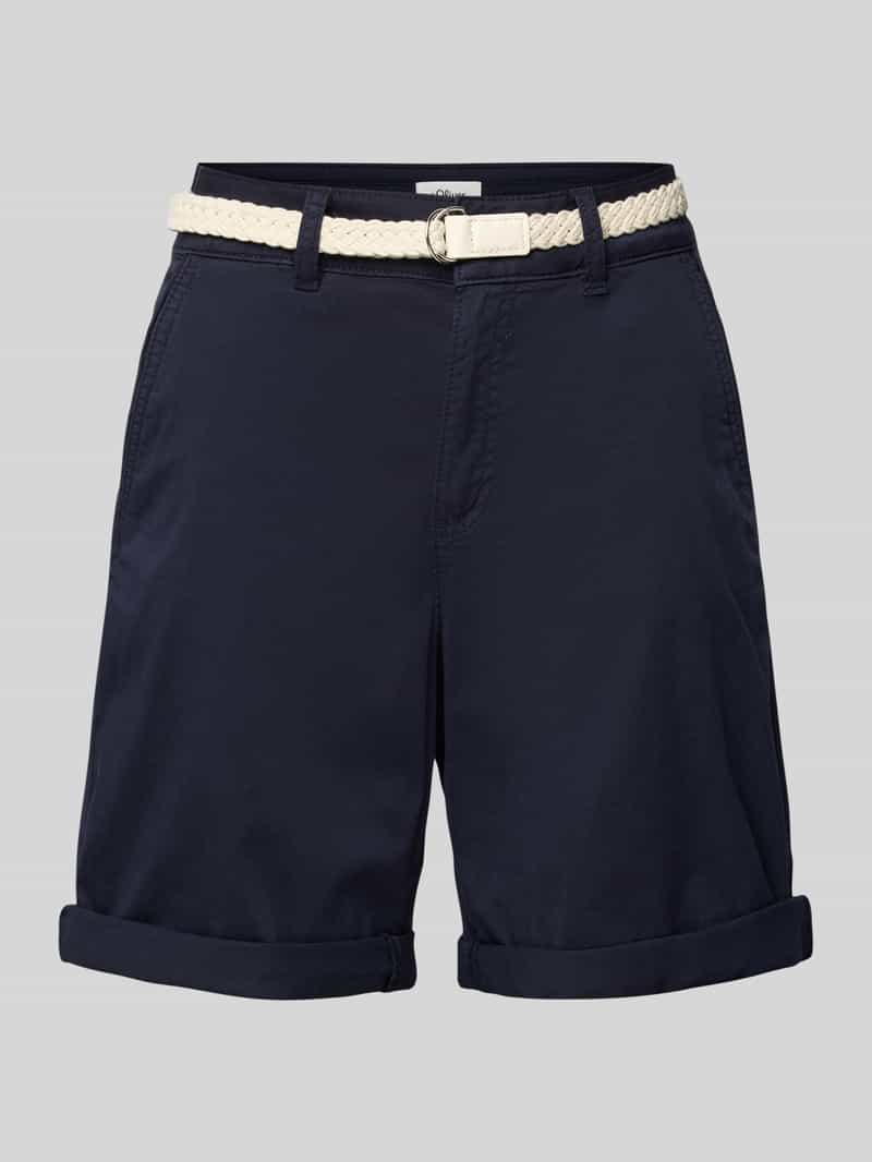 s.Oliver RED LABEL Regular fit korte chino met gevlochten riem