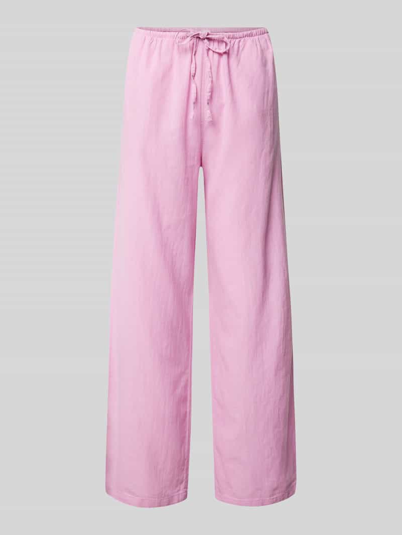 Gina Tricot Wide leg linnen broek met tunnelkoord