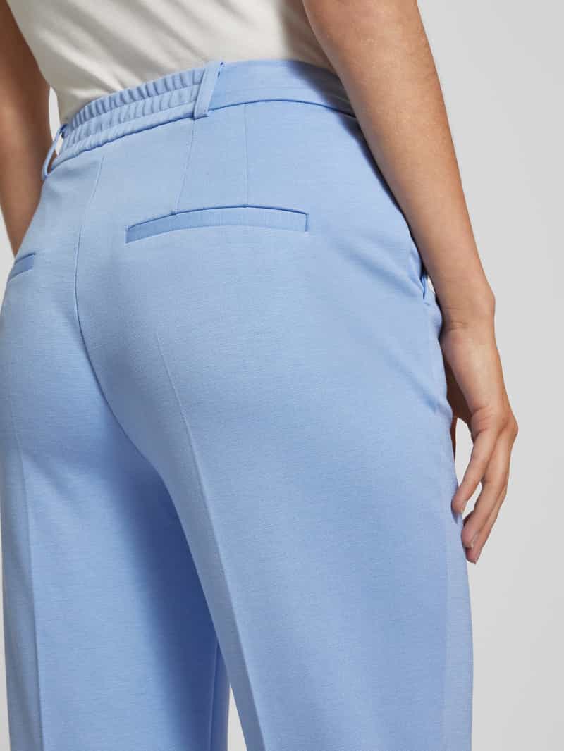 Oui Tapered fit stoffen broek met persplooien