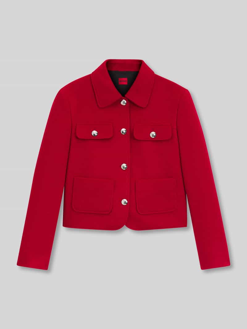 HUGO Boxy fit korte blazer met wol model 'AGESIA'